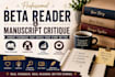 beta read manuscript critique book proofreading with creative writing