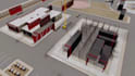 create cinematic 3d construction animation, building sequence and site logistics