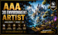 create aaa 3d stylized environment, ue5 game environment, cinematic vfx