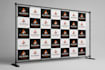 design a clean step and repeat, and rectangular banner