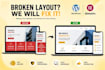 fix wordpress elementor website issues, layout and responsive problems