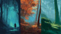 draw digital painting background with character illustration for you