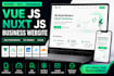 develop a modern business website using vue js and nuxt js