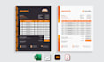 design editable auto calculating excel invoice, fillable PDF form, quotation
