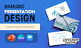 design branded presentation, sales pitch deck, canva slides, master ppt template