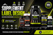 design premium supplement label and bottle packaging