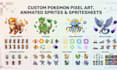 create custom pokemon pixel art, animated sprites and spritesheets