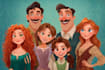 design a professional disney family art