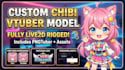 create a custom live2d chibi vtuber model with logo and pngtuber for streaming