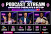 create podcast stream, animated overlays, and set up streamyard for youtube