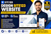 design site123 website and optimize site123 seo, fix website