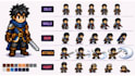 do custom 8bit 16bit pixel art character sprite sheet rpg game animation assets