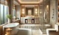 design modern bathroom interior with 3d rendering
