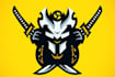 draw modern samurai head mascot logo design