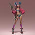 cyberpunk female character desing