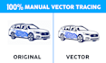convert logo to vector, vectorize image with manual vector tracing