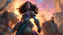 create cinematic game key art, splash character illustration