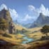 create stunning fantasy landscape, background illustration
