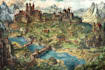 make fantasy map illustration for  novels and games