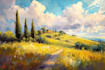 paint landscape in oil painting