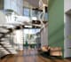 design luxury floating staircase, glass railing and modern stair visualization