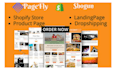 landing page shopify one product store conversion page design using pagefly