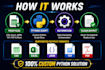 automate CSV, excel, json data processing using python