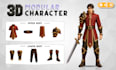 create 3d low poly character models with rigging and animation for games