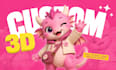 create a 3d cute character in chibi and cartoon style modeling