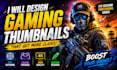 design eye catching gaming and vlog youtube thumbnails