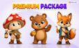 create cute 3d character, mascot and cartoon models for animation