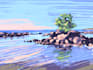 create colorful digital landscape illustrations in procreate