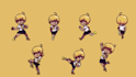do isometric pixel art character, pixel art animation, sprite sheet, pixel art