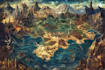 illustrate medieval fantasy and sci fi maps