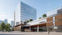 design 3d business campus from site map, commercial complex,mall external render