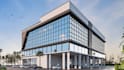 buildup 3d business center from plan, commercial complex, office external render