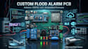 design custom flood alarm pcb, arduino esp32, iot and embedded firmware