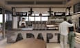 design 3d cafe interior, coffee shop, bakery cgi rendering, restaurant exterior