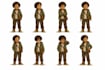 create hand drawn character turnaround and expression sheets
