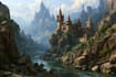 create stunning fantasy background and scenery illustration