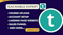 setup, upload teachable online course, coaching, community, membership teachable