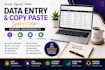 do lead generation, data entry, copy paste, web research, pdf conversion and ocr