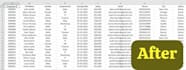 clean, format, split the excel data