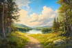 paint landscape in oil painting