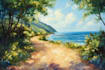 landscape with oil paints