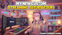 design live2d anime background, vtuber package, stream overlay with full asset