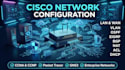 configure cisco lan wan, vlan, ospf, eigrp, bgp, nat, acl and dhcp