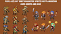 create 8bit 16bit pixel art character sprite sheet animation game assets icons