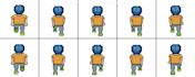 draw pixel art game characters with walk animations
