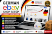 do german ebay shop setup, product listing, SEO, and store optimization